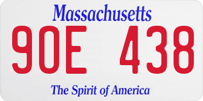 MA license plate 9OE438