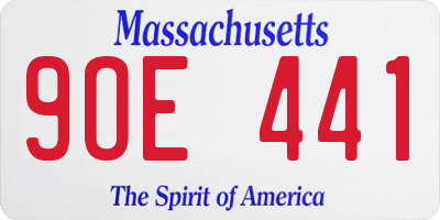 MA license plate 9OE441