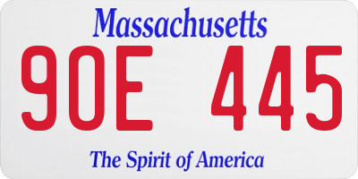 MA license plate 9OE445