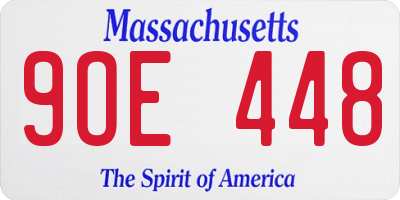 MA license plate 9OE448