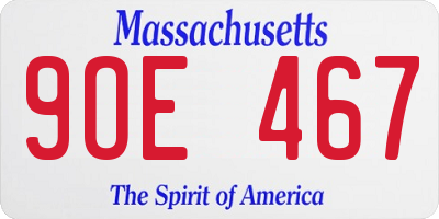 MA license plate 9OE467
