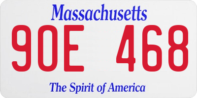 MA license plate 9OE468