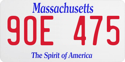MA license plate 9OE475