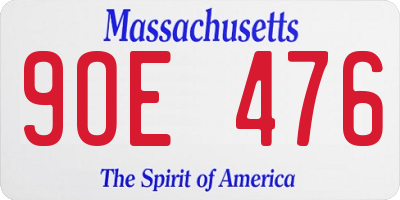 MA license plate 9OE476
