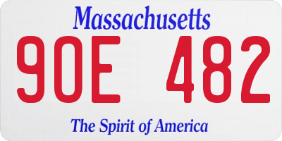 MA license plate 9OE482