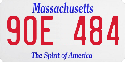MA license plate 9OE484