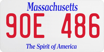 MA license plate 9OE486
