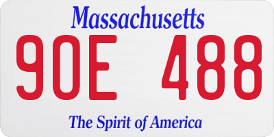 MA license plate 9OE488