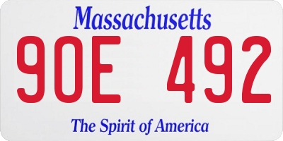 MA license plate 9OE492