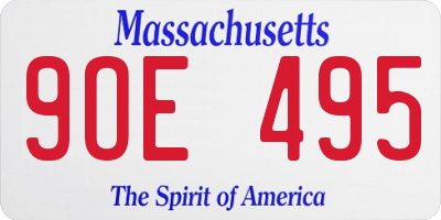MA license plate 9OE495