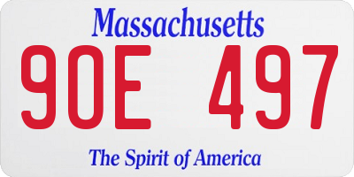 MA license plate 9OE497