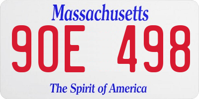 MA license plate 9OE498
