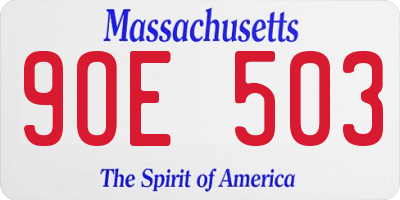 MA license plate 9OE503