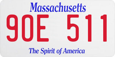 MA license plate 9OE511