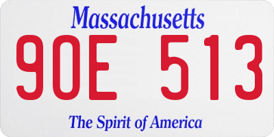 MA license plate 9OE513