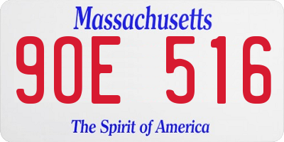 MA license plate 9OE516