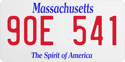 MA license plate 9OE541