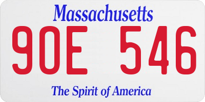MA license plate 9OE546
