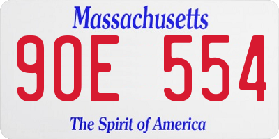 MA license plate 9OE554