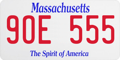 MA license plate 9OE555