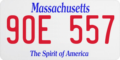 MA license plate 9OE557