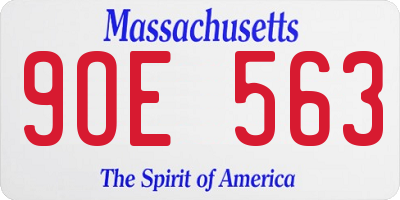 MA license plate 9OE563