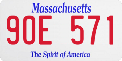 MA license plate 9OE571
