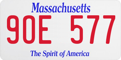 MA license plate 9OE577