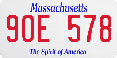 MA license plate 9OE578