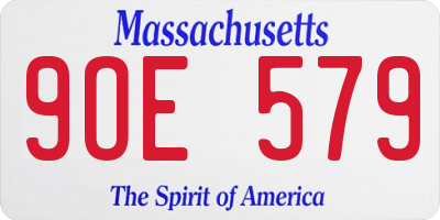 MA license plate 9OE579