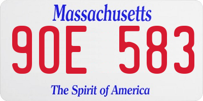 MA license plate 9OE583