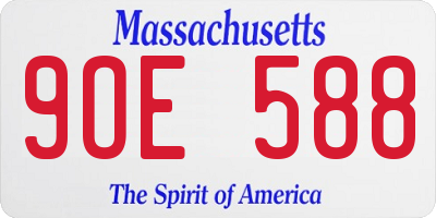 MA license plate 9OE588