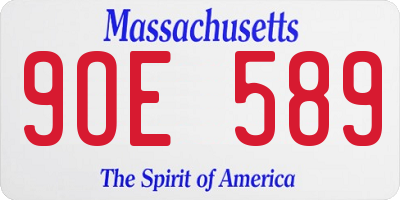 MA license plate 9OE589