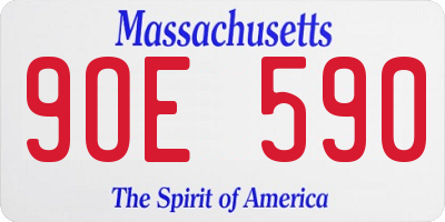 MA license plate 9OE590