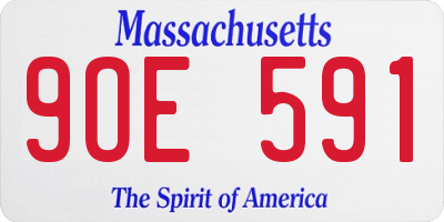 MA license plate 9OE591