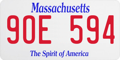 MA license plate 9OE594