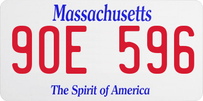MA license plate 9OE596