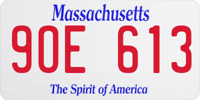 MA license plate 9OE613