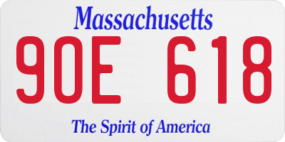 MA license plate 9OE618