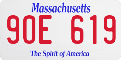 MA license plate 9OE619