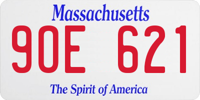 MA license plate 9OE621