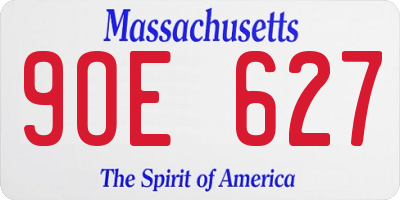 MA license plate 9OE627