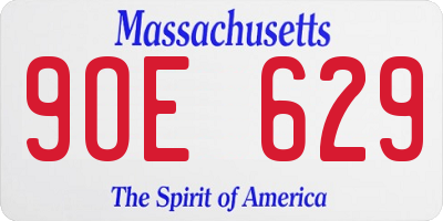 MA license plate 9OE629