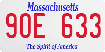 MA license plate 9OE633