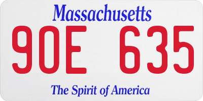 MA license plate 9OE635