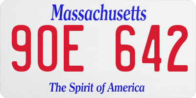 MA license plate 9OE642
