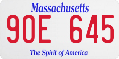 MA license plate 9OE645