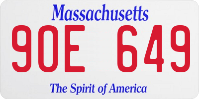 MA license plate 9OE649