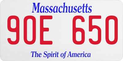 MA license plate 9OE650