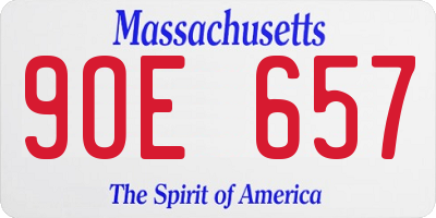 MA license plate 9OE657